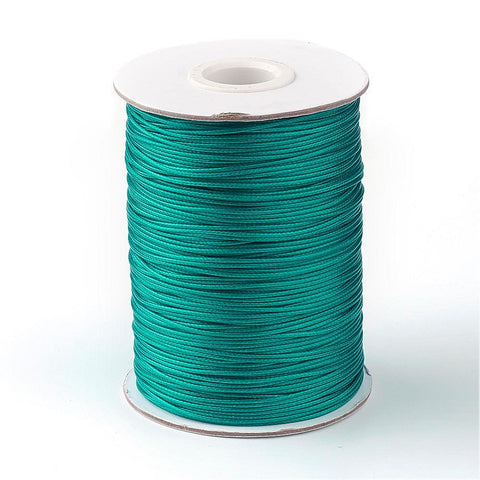 Korean Waxed Polyester Cord, Dark Cyan, 1mm (+/-85yards) Korean Waxed Polyester Cord, Dark Cyan, 1mm (+/-85yards)