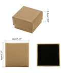 Kraft Paper Box, with Sponge, Square, BurlyWood 4x4cm Kraft Paper Box, with Sponge, Square, BurlyWood 4x4cm