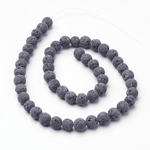 (LB5213) Natural Lava Bead Strands, Round,  Size: about 6mm Natural Lava Bead Strands, Round,  Size: about 6mm in diameter, hole: 1mm, about 62pcs/stand, 15.5".