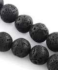 (LB5324) Natural Lava Gemstone Round Bead Strands, Black  6~7mm (1 STR) Natural Lava Gemstone Round Bead Strands, Black  Size: about 6~7mm in diameter, hole: 1mm; about 60pcs/strand, 15.7