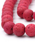 CERISE (LB5863) (LB5863-X) Natural Lava Beads Strands, Dyed, 8~8.5mm (1 STR) Natural Lava Beads Strands, Dyed, Round, Cerise Size: about 8~8.5mm in diameter, hole: 1mm; about 47pcs/strand, 14.96"(38cm)