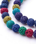 (LB6359B) Natural Lava Beads Strands, Dyed, Round, Colorful Size: about 8mm , hole: 1mm, Natural Lava Beads Strands, Dyed, Round, Colorful Size: about 8mm in diameter, hole: 1mm, 50pcs/strand