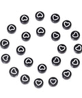 (LB6555A) Craft Style Acrylic Beads, Flat Round with Heart, Black Size: about 7mm in diameter (+-- 70PCS) (LB6555A) Craft Style Acrylic Beads, Flat Round with Heart, Black Size: about 7mm in diameter (+-- 70PCS)