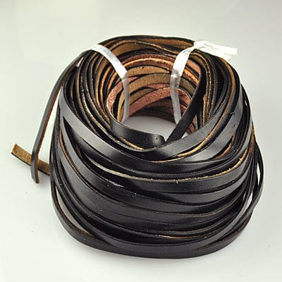 (LC4144) Real Cowhide leather 5mm Black (1 MET) 5mm leather cord