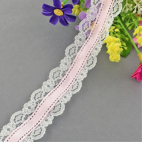 (LR4395B) Satin Lace 30mm Pink (3 MTRS) (LR4395B) Satin Lace 30mm Pink (3 MTRS)