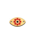 March Wooden Connector Oval with Flower, 25x13mm March Wooden Connector Oval with Flower, 25x13mm