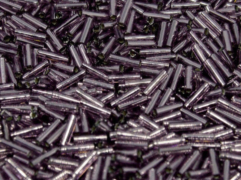 (MB2-0012) MIYUKI BUGLES #2 - 6 X 1,7 MM SMOKY AMY SILVER LINED (20 GMS) BUGLES #2 - 6 X 1,7 MM SMOKY AMY SILVER LINED