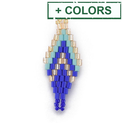 (ME8315-X) MIYUKI & TOHO Handmade Japanese Seed Beads Links, Loom Pattern, Rhombus, 32.5~33mm (ME8315-X) MIYUKI & TOHO Handmade Japanese Seed Beads Links, Loom Pattern, Rhombus, 32.5~33mm