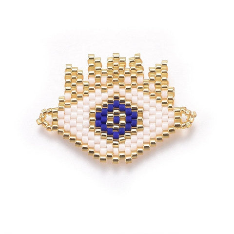 (ME8357-14) MIYUKI & TOHO Seed Beads Links, Eye, Royal Blue 34~35mm (1 PC) (ME8357-14) MIYUKI & TOHO Seed Beads Links, Eye, Royal Blue 34~35mm (1 PC)