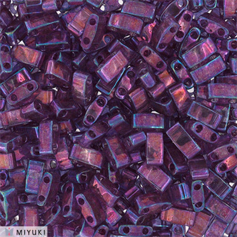 (MHT-0316) MIYUKI HALF TILA BEADS LT.AMETHYST GOLD LUST (7.1GMS) HALF TILA BEADS LT.AMETHYST GOLD LUST