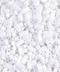 (MHT-0402F) MIYUKI HALF TILA BEADS WHITE OPAQUE MATTED (7.1 GMS) HALF TILA BEADS WHITE OPAQUE MATTED