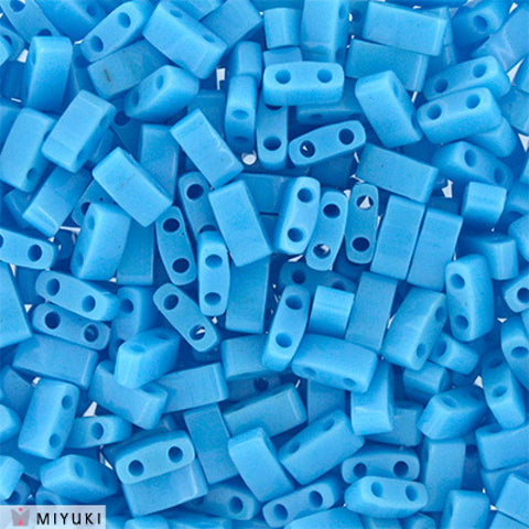 (MHT-0413) MIYUKI HALF TILA BEADS OPAQUE TURQUOISE BLUE (7.1 GRAMS) (MHT-0413) MIYUKI HALF TILA BEADS OPAQUE TURQUOISE BLUE (7.1 GRAMS)
