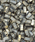 (MHT-1865) MIYUKI HALF TILA BEADS OPAQUE SMOKE GREY LUSTER (7.1 GMS) HALF TILA BEADS OPAQUE SMOKE GREY LUSTER