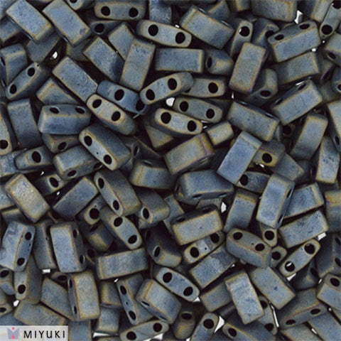 (MHT-2002) MIYUKI HALF TILA BEADS MATTED METALLIC SILVER GREY (7.1 GMS) HALF TILA BEADS MATTED METALLIC SILVER GREY