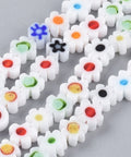 WHITE Millefiori Glass Flower Beads – 7.2mm for Jewelry Making & Crafting Millefiori Glass Flower Beads – 7.2mm for Jewelry Making & Crafting