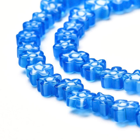 SKY BLUE Millefiori Glass Flower Beads – 7.2mm for Jewelry Making & Crafting Millefiori Glass Flower Beads – 7.2mm for Jewelry Making & Crafting
