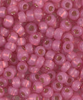 Miyuki 6/0 Seed Beads in Dyed Dark Rose Silver Lined Alabaster color code 0645 Miyuki 6/0 Seed Beads in Dyed Dark Rose Silver Lined Alabaster color code 0645