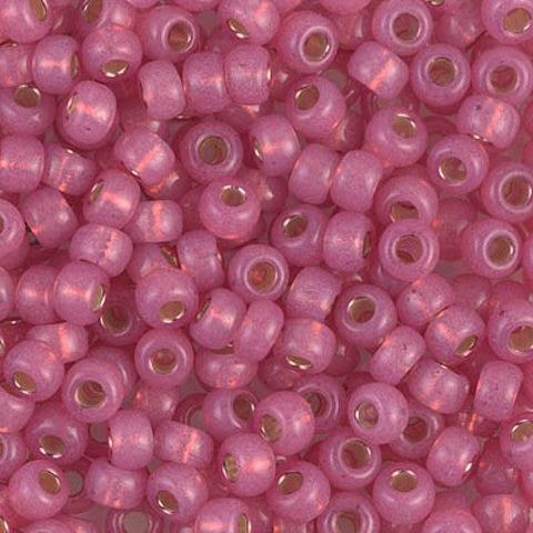 Miyuki 6/0 Seed Beads in Dyed Dark Rose Silver Lined Alabaster color code 0645 Miyuki 6/0 Seed Beads in Dyed Dark Rose Silver Lined Alabaster color code 0645