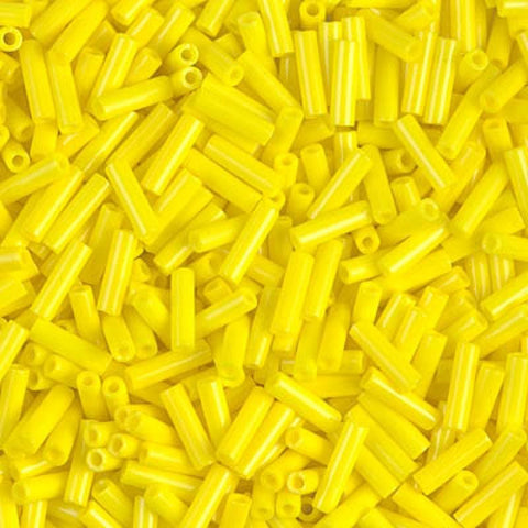 MIYUKI BUGLES #2 - 6 X 1,7 MM OPAQUE YELLOW (20 GMS) MIYUKI BUGLES #2 - 6 X 1,7 MM OPAQUE YELLOW (20 GMS)