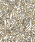 Miyuki Bugles #2 - 6 X 1,7mm Crystal Lined BUGLES #2 - 6 X 1,7 MM CRYSTAL SILVER LINED