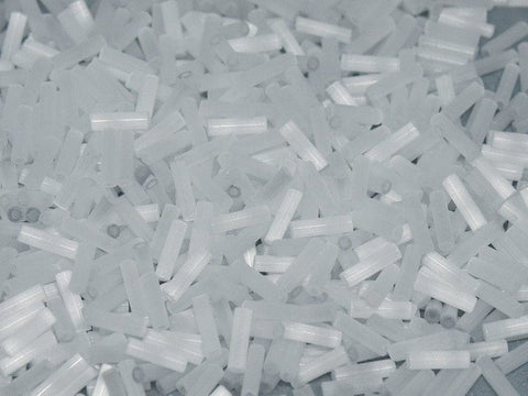 Miyuki Bugles #2 - 6 X 1,7mm Crystal Silk Satin, 0037 Miyuki Bugles #2 - 6x1.7mm Crystal Silk Satin (0037) | Premium Japanese Glass Beads