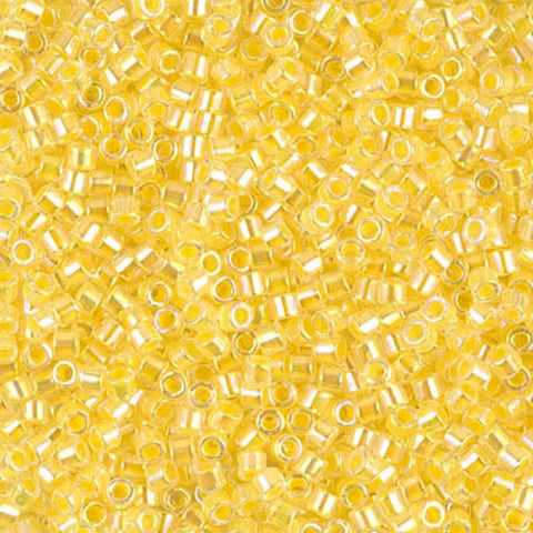 Miyuki Delica 10/0 Lined Pale Yellow AB (5g), (DBM0053) Miyuki Delica 10/0 Lined Pale Yellow AB (5g), (DBM0053)