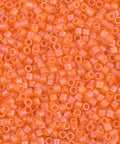 Miyuki Delica 10/0 Matted Transparent Orange AB (5g), (DBM0855) DELICA 10/0 MATTED TRANSPARENT ORANGE AB