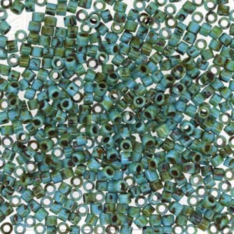 Miyuki Delica 10/0 Opaque turquoise blue picasso DBM2264 Miyuki Delica 10/0 Opaque turquoise blue picasso DBM2264