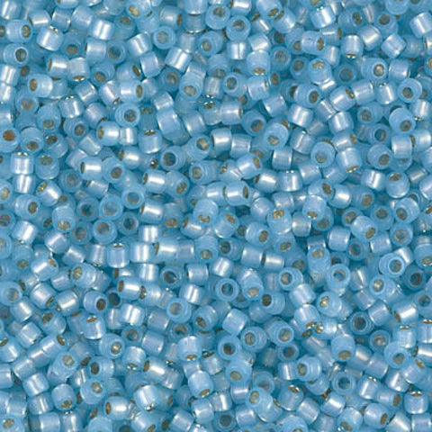 Miyuki Delica 10/0 Silver Lined Lt. Aqua Alabaster Dyed (5g), (DBM0628) DELICA 10/0 SILVER LINED LT.AQUA ALABASTER DYED