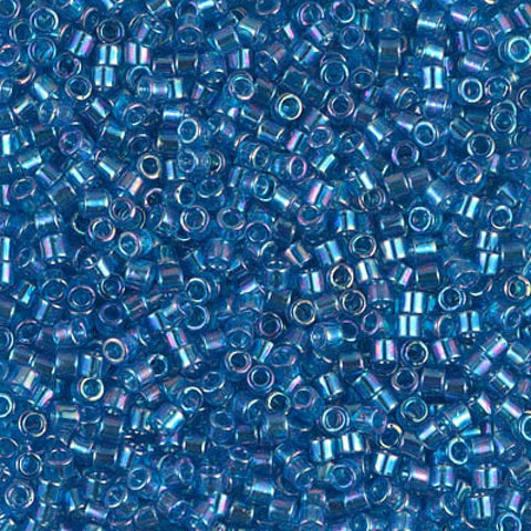 Miyuki Delica 10/0 Transparent Aquamarine AB (10g/50g), (DBM0177) DELICA 10/0 TRANSPARENT AQUAMARINE AB