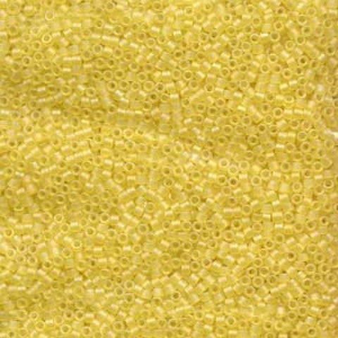 Miyuki Delica 11/0 Matted Pale Yellow AB DB0854 Miyuki Delica 11/0 Matted Pale Yellow AB (DB-854)
