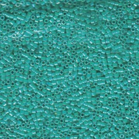 Miyuki Delica 11/0 Opaque Turquoise AB (5 GMS) Miyuki Delica 11/0 Opaque Turquoise AB (DB-166)