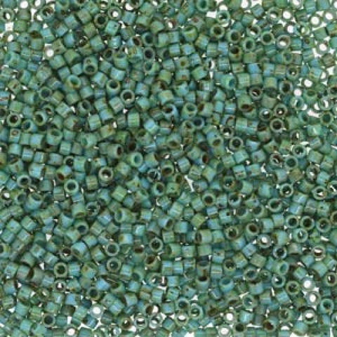 Miyuki Delica 11/0 Opaque Turquoise Blue Picasso, DB2264 Miyuki Delica 11/0 Opaque Turquoise Blue Picasso, DB2264