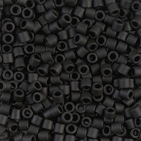 Miyuki Delica 8/0 Matted Black (10g/50g), (DBL0310) DELICA 8/0 MATTED BLACK