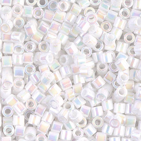 Miyuki Delica 8/0 White Pearl AB (5g), (DBL0202) DELICA 8/0 WHITE PEARL AB