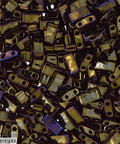 MIYUKI HALF TILA BEADS METALLIC BROWN IRIS (7.1 GMS) HALF TILA BEADS METALLIC BROWN IRIS