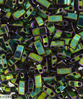 MIYUKI HALF TILA BEADS METALLIC GREEN IRIS (7.1 GMS) HALF TILA BEADS METALLIC GREEN IRIS