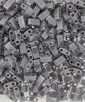 Miyuki Half Tila Beads – Opaque Grey Luster (0443) | Japanese Glass Beads Miyuki Half Tila Beads – Opaque Grey Luster (0443) | Japanese Glass Beads