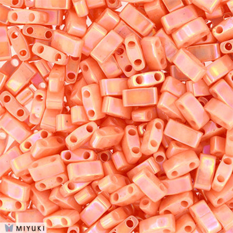 MIYUKI HALF TILA BEADS OPAQUE SALMON LUSTER (7.1 GMS) MIYUKI HALF TILA BEADS OPAQUE SALMON LUSTER (7.1 GMS)