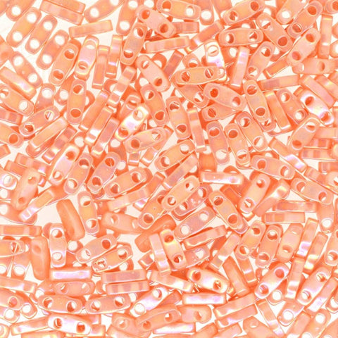 Miyuki Quarter Tila Beads Opaque Salmon Luster, 0596 Miyuki Quarter Tila Beads Opaque Salmon Luster, 0596