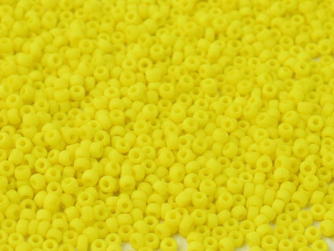 Miyuki Seed Beads 11/0 Opaque Yellow Matted, 0404F Miyuki Seed Beads 11/0 Opaque Yellow Matted, 0404F