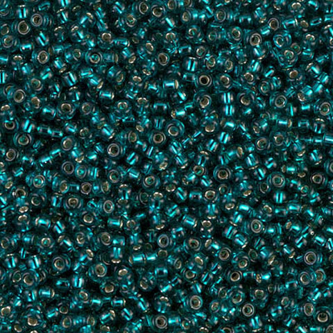 Miyuki Seed Beads 11/0 Silver Lined Transparent Dark Teal Miyuki Seed Beads 11/0 Silver Lined Transparent Dark Teal