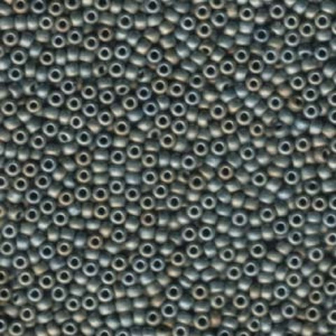 MIYUKI SEED BEADS 15-0 MATTED METALLIC SILVER GREY SEED BEADS 15/0 MATTED METALLIC SILVER GREY