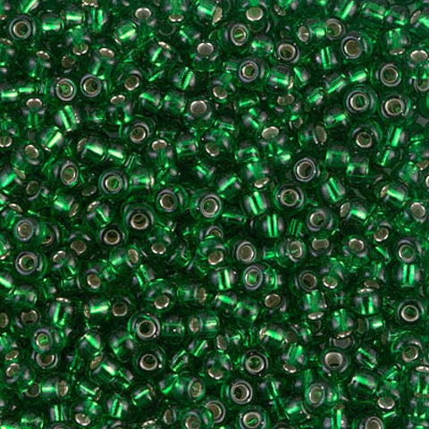 Miyuki Seed Beads 8/0 Green Silver Lined, 0016 Miyuki Seed Beads 8/0 Green Silver Lined, 0016