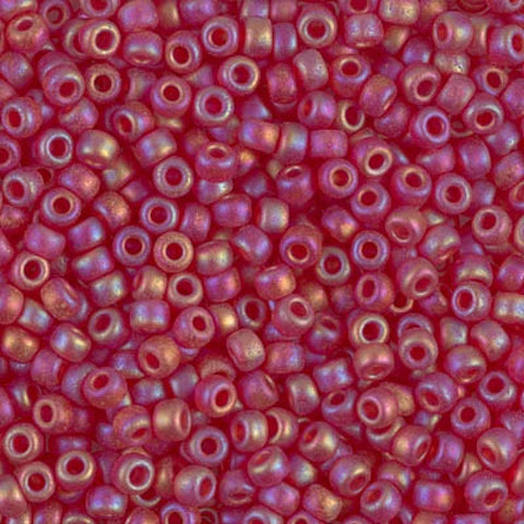 Miyuki Seed Beads 8/0 Matted Transparent Red AB Miyuki Seed Beads 8/0 Matted Transparent Red AB