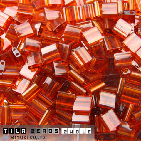 Miyuki Tila Beads – Dark Topaz (Color 0134), Flat Square 2-Hole Glass Beads Miyuki Tila Beads – Dark Topaz (Color 0134), Flat Square 2-Hole Glass Beads