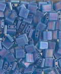 Miyuki Tila Beads Matted Transparent Capri Blue AB, Colour 0149FR Miyuki Tila Beads Matted Transparent Capri Blue AB, Colour 0149FR
