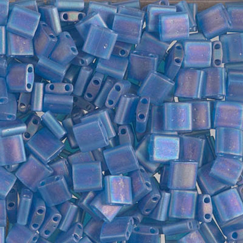 Miyuki Tila Beads Matted Transparent Capri Blue AB, Colour 0149FR Miyuki Tila Beads Matted Transparent Capri Blue AB, Colour 0149FR