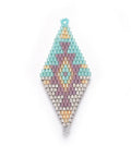 LT. TURQUOISE (ME8258-16) MIYUKI & TOHO Handmade Japanese Seed Beads Links, Rhombus, 60~61mm MIYUKI & TOHO Handmade Japanese Seed Beads Links, Rhombus, 60~61mm