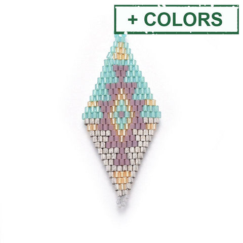 LT. TURQUOISE (ME8258-16) MIYUKI & TOHO Handmade Japanese Seed Beads Links, Rhombus, 60~61mm MIYUKI & TOHO Handmade Japanese Seed Beads Links, Rhombus, 60~61mm